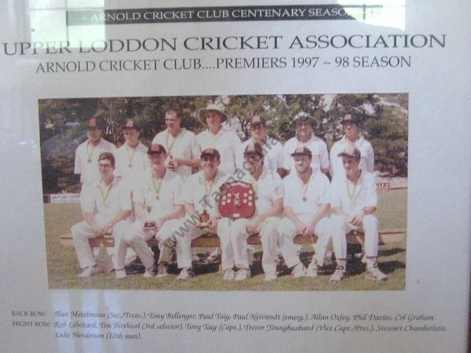 Arnold Cricket Club Centenary Season Premiers 1997- 98