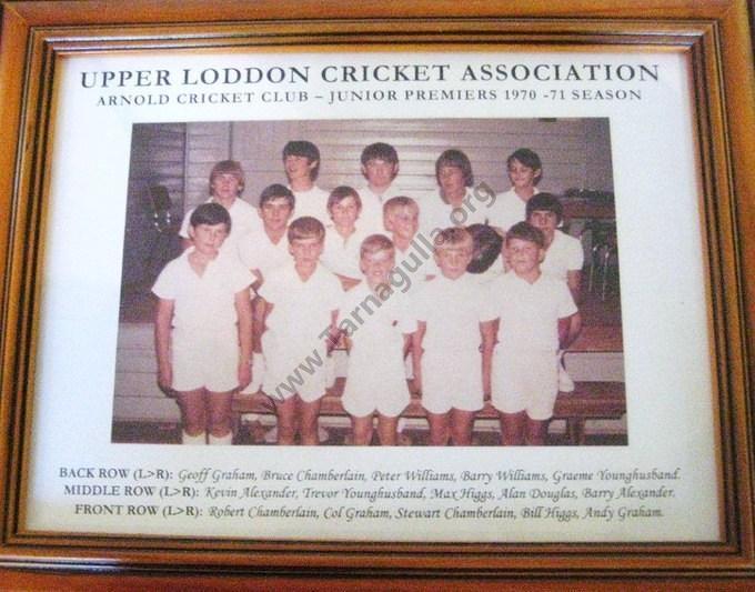 Arnold Cricket Club Junior Premiers 1970- 71