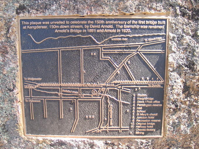 Plaque to Arnold Bridge and Map of old Arnold