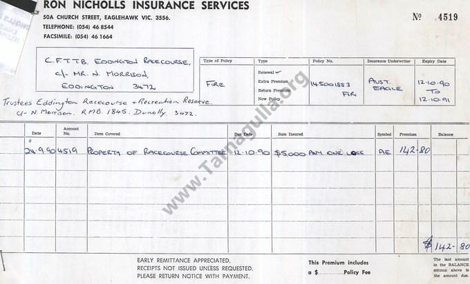 Eddington Racecourse Insurance 1990