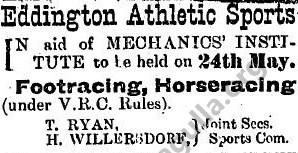 Advertisement for Eddington Athletic 24 May1894