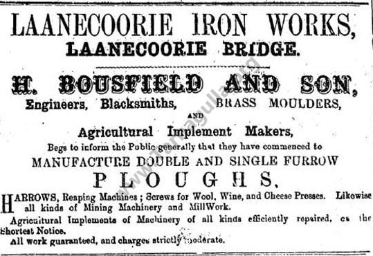 Advertisement Laanecoorie Iron Works 1881