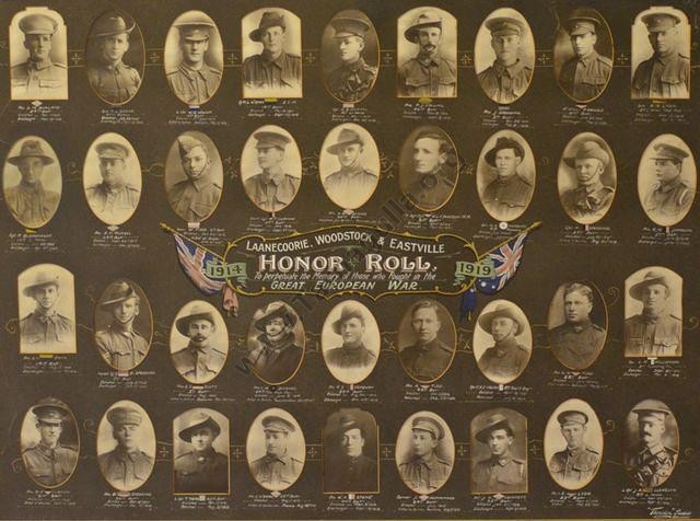 Laanecoorie, Woodstock and Eastville Honour Roll, WW1.