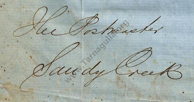 Letter dated 8 December 1859 from GPO to Postmaster, Sandy Creek.
From the Win and Les Williams Collection.