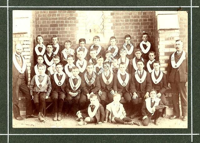 This is a group of young men at a church gathering, Tarnagulla C 1905.
From the Win and Les Williams collection