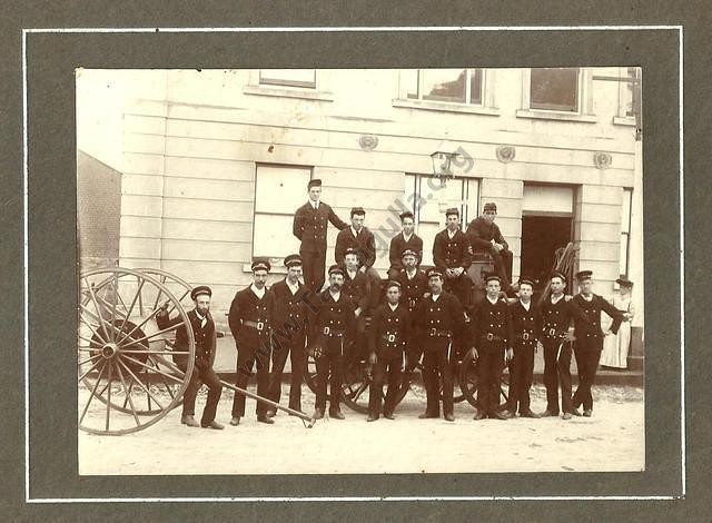 Excellent photograph of the Tarnagulla Fire Brigade outside the Borough Council Chambers, c.1890.
Caption next image.
From the Win and Les Williams family collection.