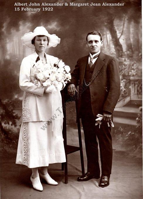 Albert J & Margaret J Alexander 15 February 1922