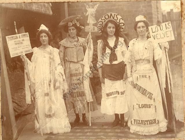 The four Bool sisters c.1905 in fancy dress supporting the Exchange Store.
From the Win and Les Williams family collection.