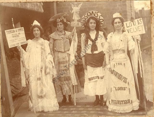 The four Bool sisters c.1905 in fancy dress supporting the Exchange Store.
From the Win and Les Williams family collection.