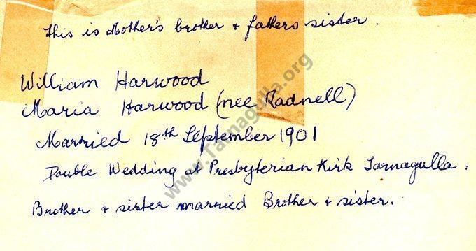 William & Marea Harwood nee Radnell 18 Sep 1901