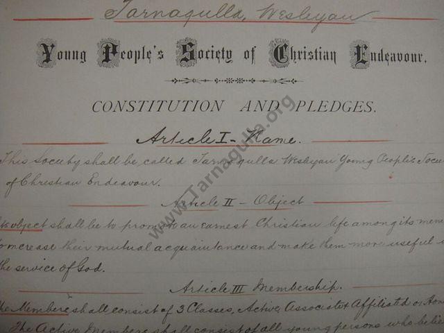 Tarnagulla Wesleyan Methodist Church Record from the Uniting Church Archives