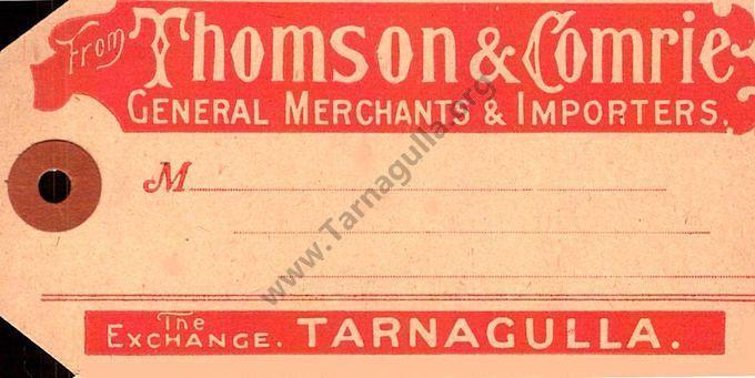 Thomson & Comrie consignment tag c 1900