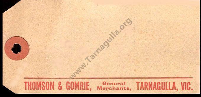 Thomson & Comrie consignment tag c 1900