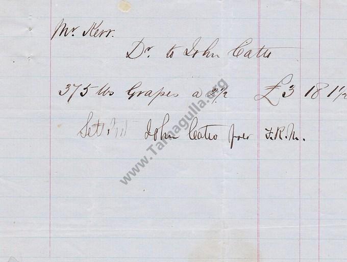 Invoice John Catto to Mr Kerr c 1865