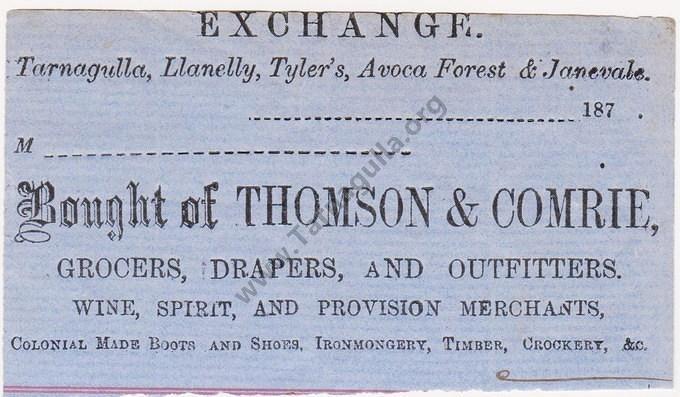Thomson & Comrie Invoice c 1870