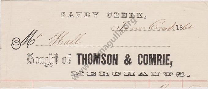 Thomson & Comrie Invoice 1860