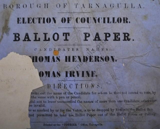 Borough Council Ballot Paper, c1867.