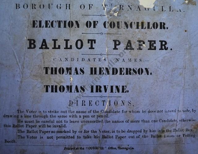 Borough Council Ballot Paper, c1867.