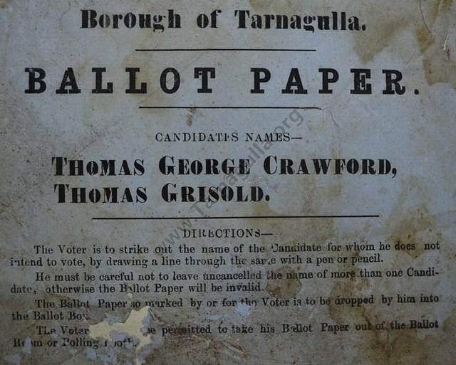 Borough Council Ballot Paper, c1869.