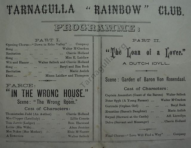 Tarnagulla Rainbow Club Concert, Dunolly, 1924.