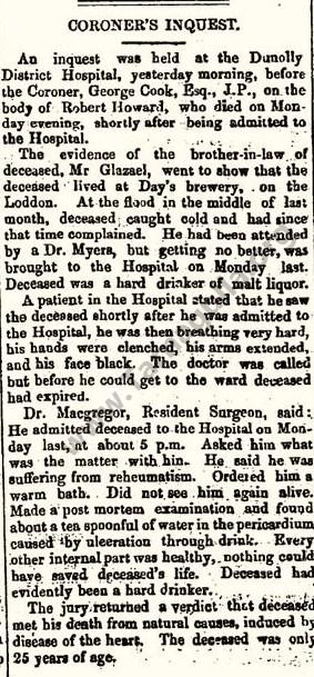 Coroner's Inquest on Robert Howard, October 1863