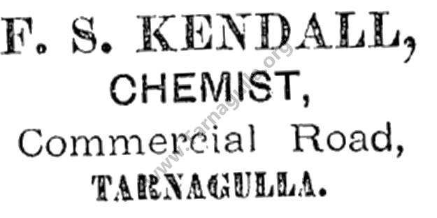 F S Kendall, Chemist, Advertisement  5 January 1901