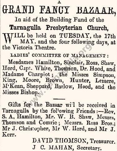 Grand Fancy Bazaar to aid the Presbyterian Church 1864