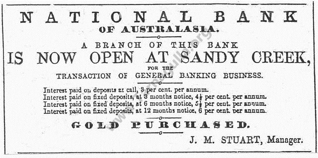 Opening of National Bank, 1860.