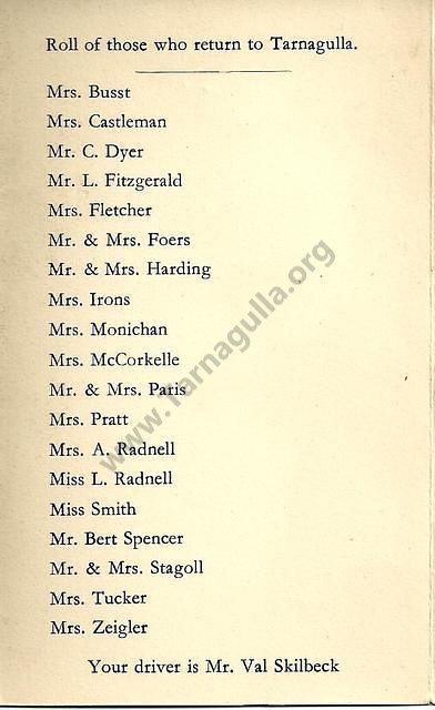 Souvenir of the 1952 Tarnagulla Reunion, page 2.