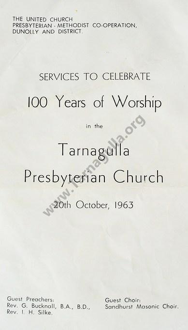 Presbyterian Church Centenary, 1963