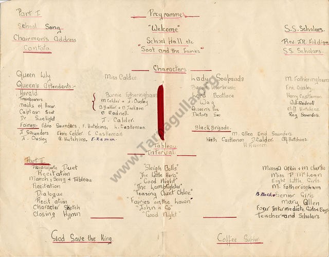 Tarnagulla  1926 Pres. Sabbath School Concert Programme