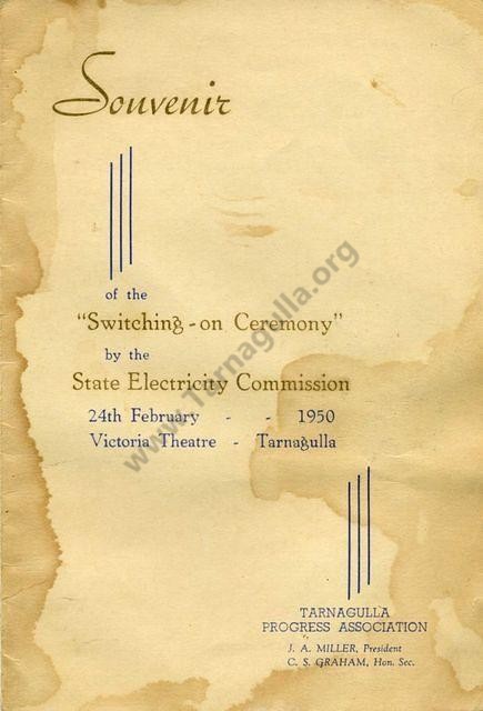 State Electricity Commission Switching-on Ceremony. 1950
