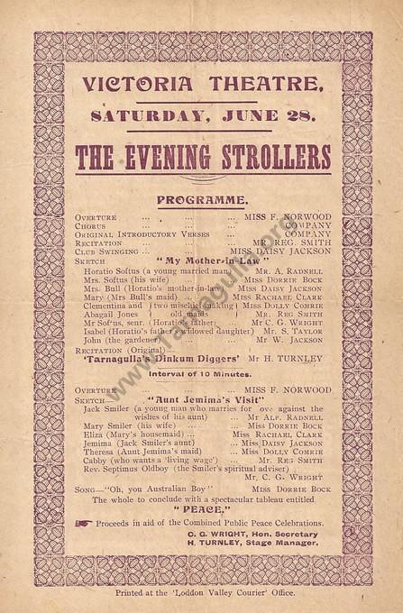 Tarnagulla Evening Strollers, 1919
