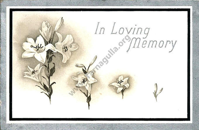 In Memorium Card For Margaret Leonard (Davies)