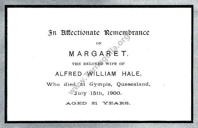 In Memorium Card For Margaret Leonard (Davies)