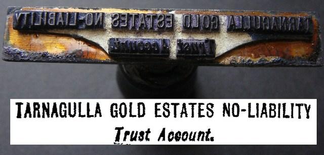 Tarnagulla Gold Estates Stamp.