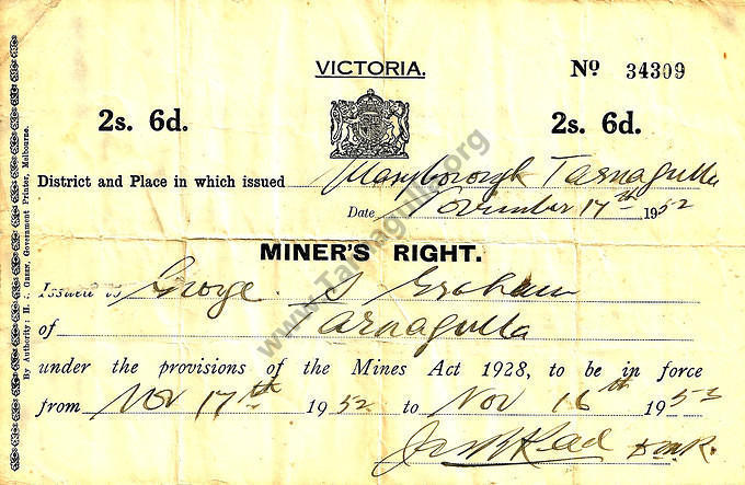 George Graham Miner's Right, 1952