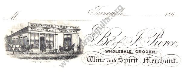 Slip from J. Pierce. Wholesale Grocer. Wine and Spirit Merchant.