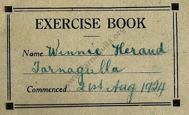 Winnie Heraud's Exercise Book, Tarnagulla State School, 1924