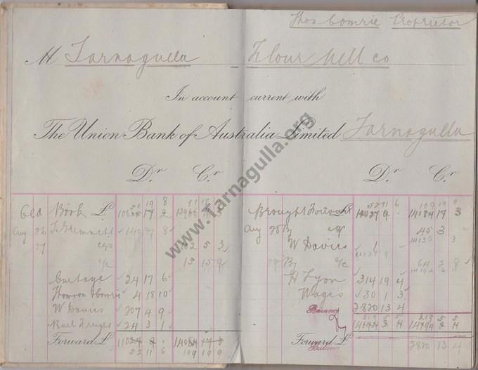 Union Bank of Australia, Tarnagulla, Passbook 1908-1910