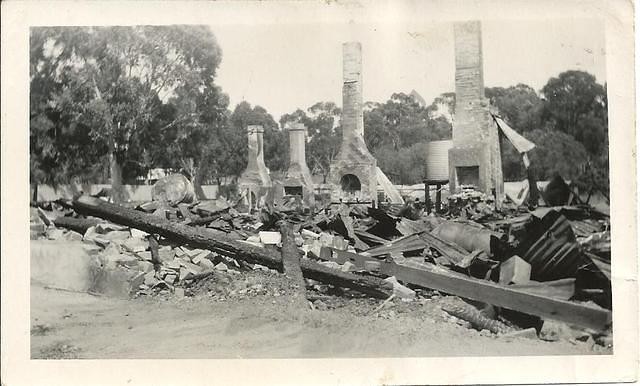 Exchange Store after the fire, October 1953.
From the Win and Les Williams family collection.