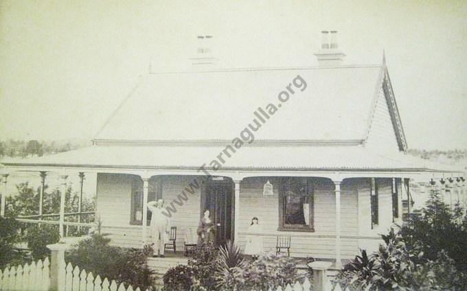 The Pines with George Thomson on verandah c 1874