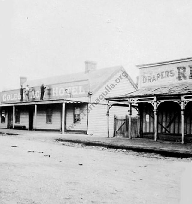 Golden Age Hotel receiving a coat of paint, c.1925.