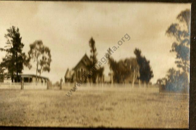 Tarnagulla Church of England
   With Parsonage to the left.
From the Marie Aulich Collection