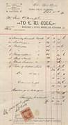 Invoice from E.W.Cole of Coles Book Arcade  2 December 1891