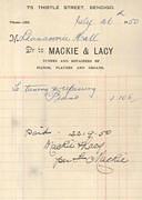 Invoice of Mackie & Lacy for piano tuning 26 July 1950