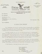 Eagle Star Insurance Company Ltd. Proposal for Pluvius (Rain) Insurance  15 September 1953