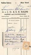 J. O. & S.R. Ralph, Bakers, Maldon, Invoice January 1953