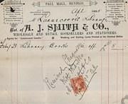 Invoice of A. J. Smith & Co Booksellers, Bendigo April 1895