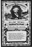 William Weymes memorial card 1903